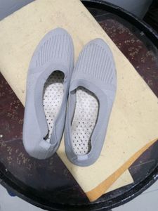 Grey Knit Slip-on Shoes