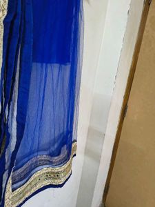 Vibrant Orange and Blue Embellished Dupatta✨
