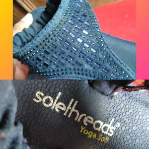 Solethreads Navy Blue Flats