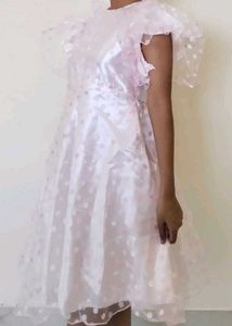 Pink Polka Dot Party Dress for Teen Girls