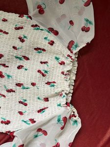Cherry Print Crop Top
