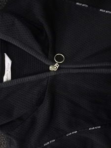 Black Short Sleeve Zip-Up Hoodie