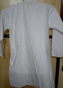 Unisex White cotton kurta