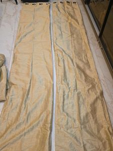 5X9 Set Two Curtains Yellowish Offwhite