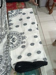 Elegant Black &amp; White Printed Salwar Suit