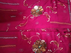 Rose Colour Festive Saree