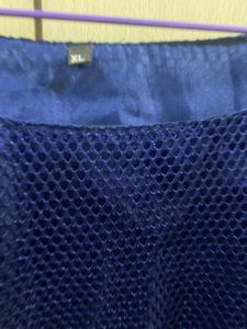 Navy Blue Mesh Dress