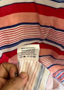 Pink And White Multicolor Dress- Beach Wear