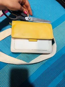 Yellow &amp; White Crossbody Bag