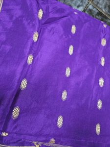 Violet Vintage Saree With Stiched Blouse