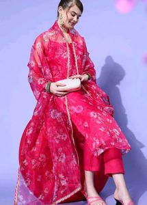 Pink Kurti Set With dupatta