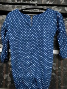 Blue Polka Dot Top