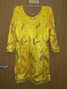 Yellow Embroidered Gharara Suit Net Fancy 3xl