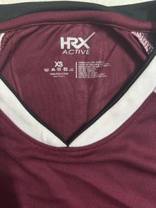 HRX Maroon Athletic T-Shirt