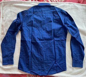 Louis Philippe Royal Blue Small Checks Shirt
