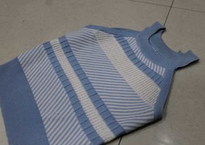 Striped Knit Tank Top - Blue &amp; White