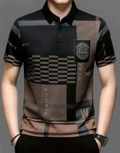 CHHOTE NAWAB Men's Typography Regular Polo Black T