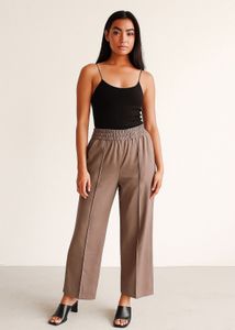 Casual Brown Wide-Leg Pants