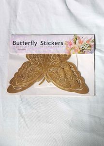 3D Golden Butterfly stickers for wall decor