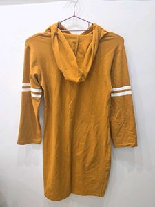 Mustard Graphic Mini Dress