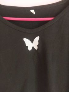 Black Butterfly Crop Top