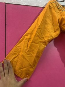 Mustard Embellished Kurta