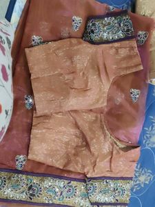 Embroidery Party Wear Saree With Blouse-peticoat