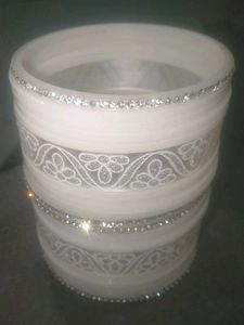 Elegant White Bangle Set