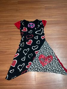 Heart Print y2k it girl long too or mini Dress
