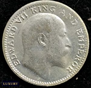 1910 India Half Rupee Coin