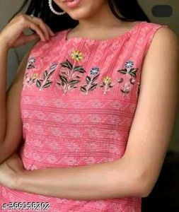 Pink Embroidered Kurta