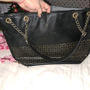 Imported Black &amp; Gold Tote Bag 🇬🇧