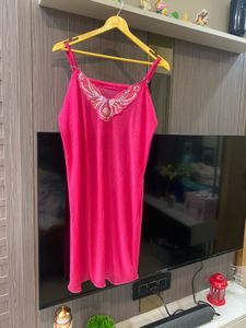 Pink Embellished Slip Dress
