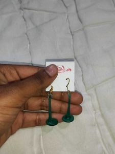 Emerald Light Blue Dangle Earrings