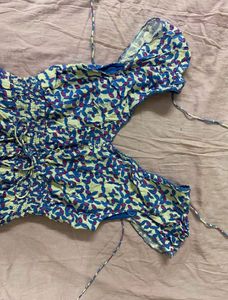 Open Back Mini Shimmery Dress