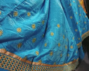PRICEDROP Embroidery Border Mirror Work Saree