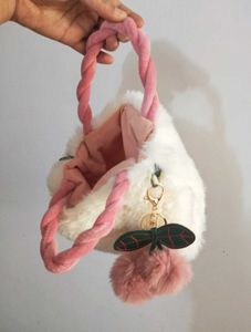 Faux Fur White Handbag