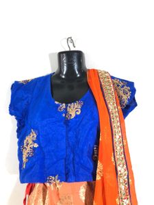 Multi Colour Emboridered Lehenga Choli Set(Women)
