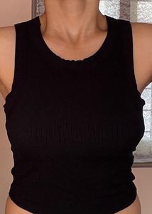 Black Crop Tank Top