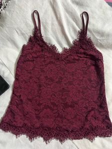 Burgundy Lace Cami Top