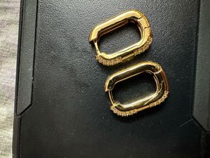 Gold Pave Huggie Earrings