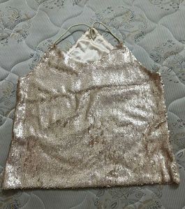 Sequin V Neck Top