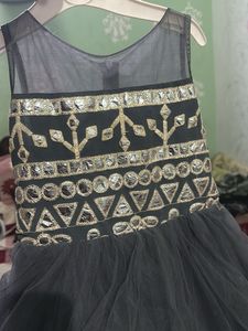 Elegant Grey Ruffled Party Dress