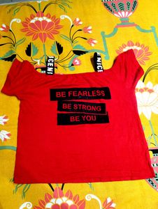 Red &#34;Be Fearless&#34; Graphic Tee