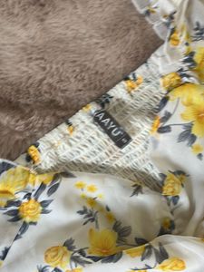 Floral Print Yellow Dress