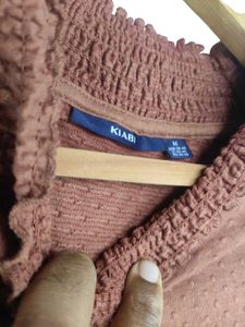 Brown Mock Neck Top