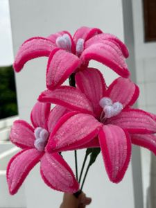 Pink Lilies 🌷Pipe cleaner flowers