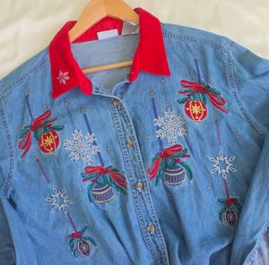 Front Tie Embroidered Shirt