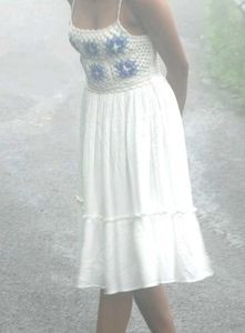 Crochet Top White And Blue Sundress