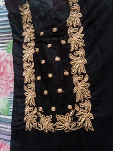 Black Kurta With Trouser Dupatta